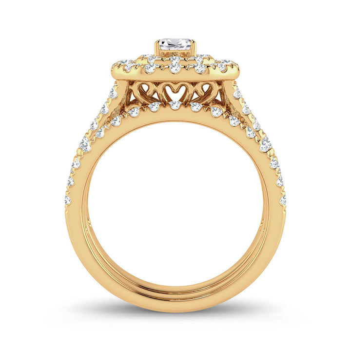 14K Yellow Gold 2CT Lab Diamond Engagement Ring for Her