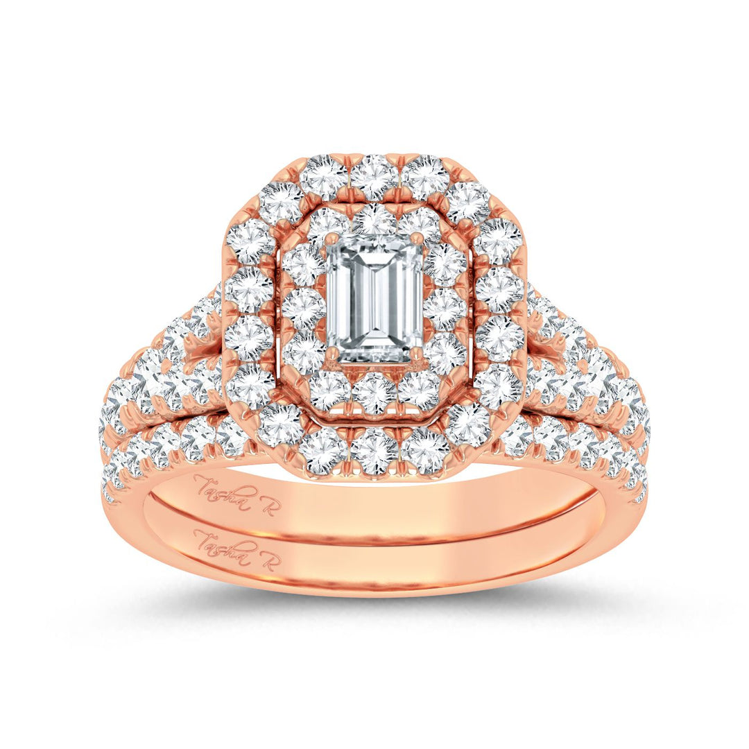 Romantic 14k Rose Gold 2CT Lab Diamond Engagement Ring