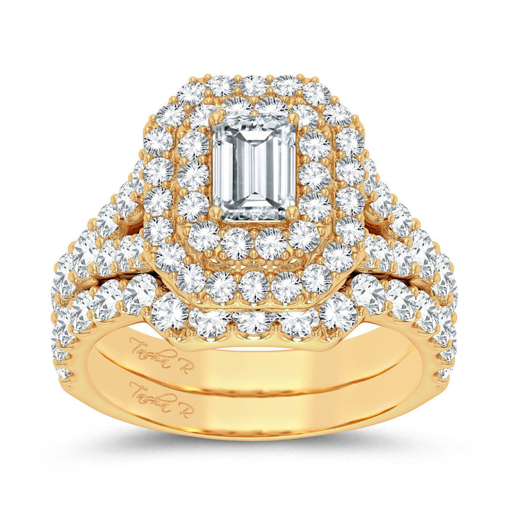Brilliant 14K Yellow Gold 3CT Lab Diamond Engagement Ring