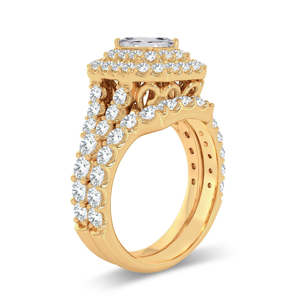 Brilliant 14K Yellow Gold 3CT Lab Diamond Engagement Ring