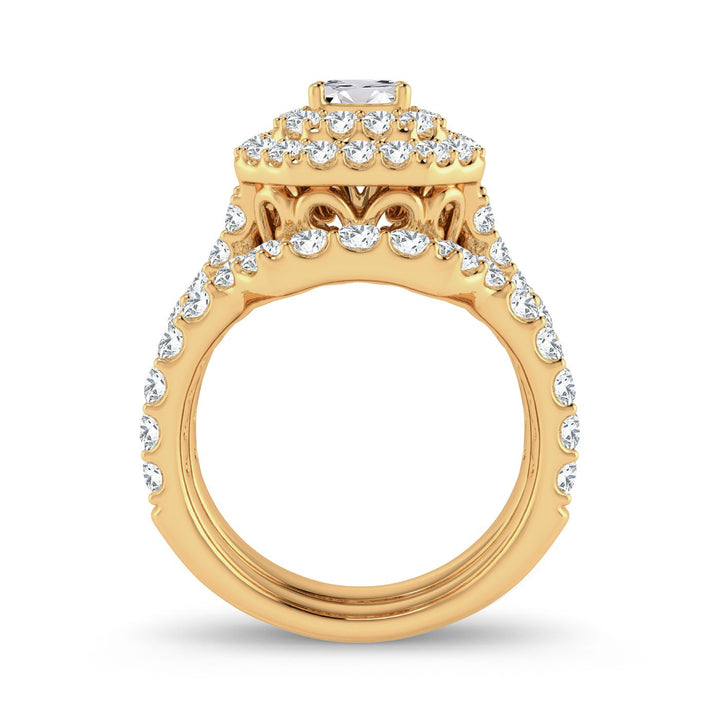 Brilliant 14K Yellow Gold 3CT Lab Diamond Engagement Ring
