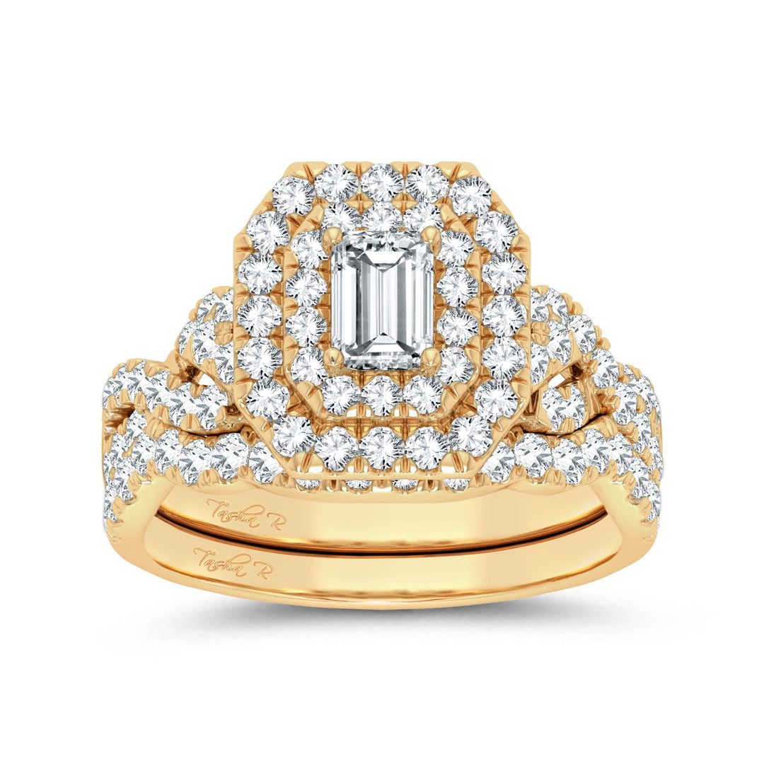 14k Yellow Gold 2CT Lab Diamond Fancy Cut Engagement Ring