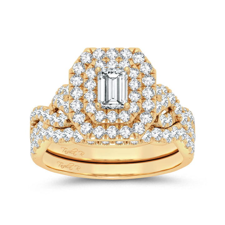 14k Yellow Gold 2CT Lab Diamond Fancy Cut Engagement Ring