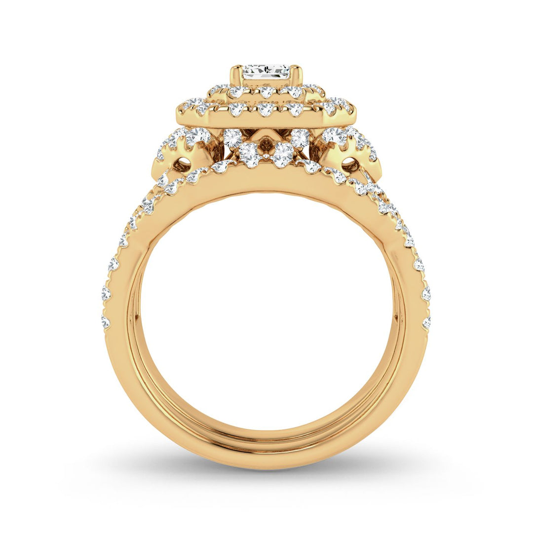 14k Yellow Gold 2CT Lab Diamond Fancy Cut Engagement Ring