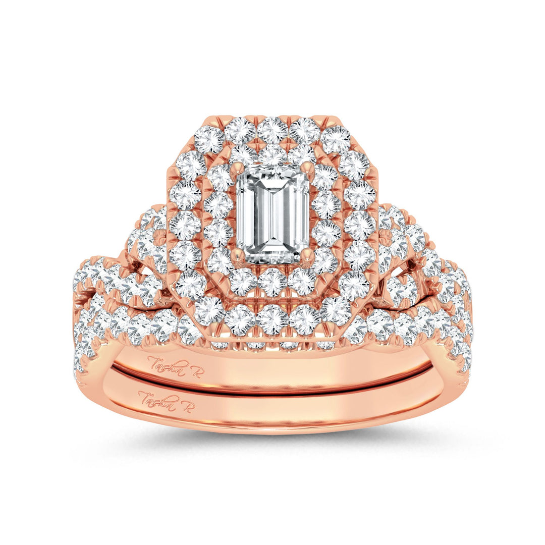 Romantic 14k Rose Gold 2CT Lab Diamond Engagement Ring