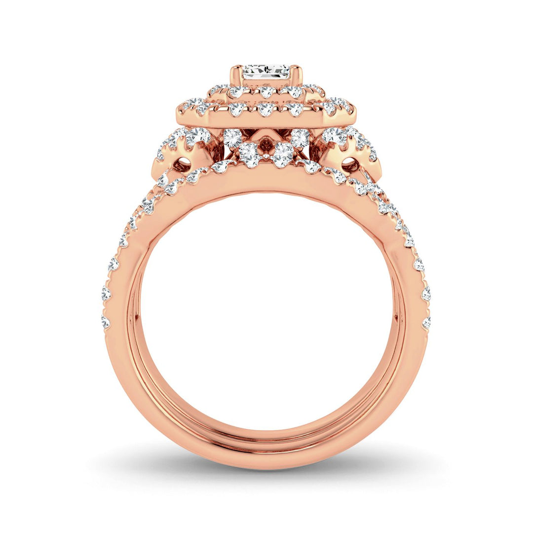 Romantic 14k Rose Gold 2CT Lab Diamond Engagement Ring