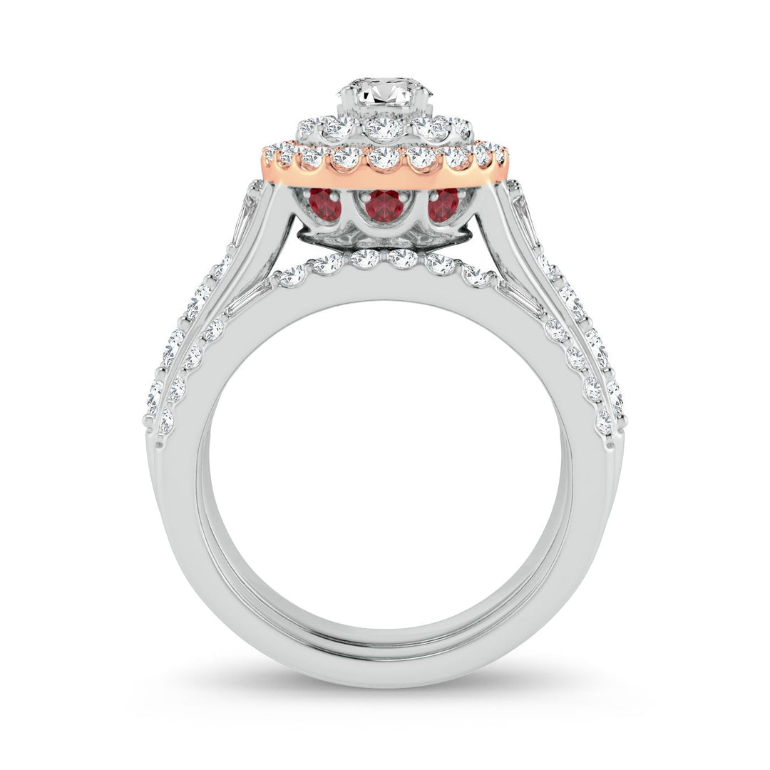Romantic 14k Rose Gold 2CT Lab Diamond Engagement Ring