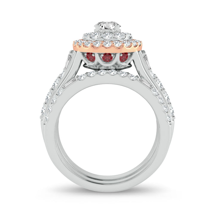 Romantic 14k Rose Gold 2CT Lab Diamond Engagement Ring