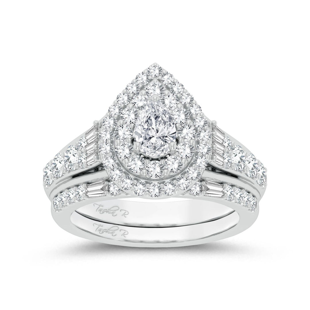 Brilliant 14k White Gold 2CT Lab Diamond Engagement Ring