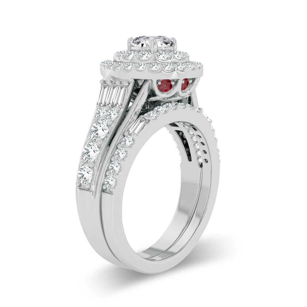 Brilliant 14k White Gold 2CT Lab Diamond Engagement Ring