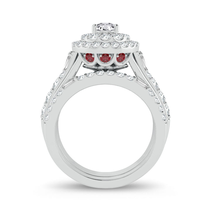 Brilliant 14k White Gold 2CT Lab Diamond Engagement Ring