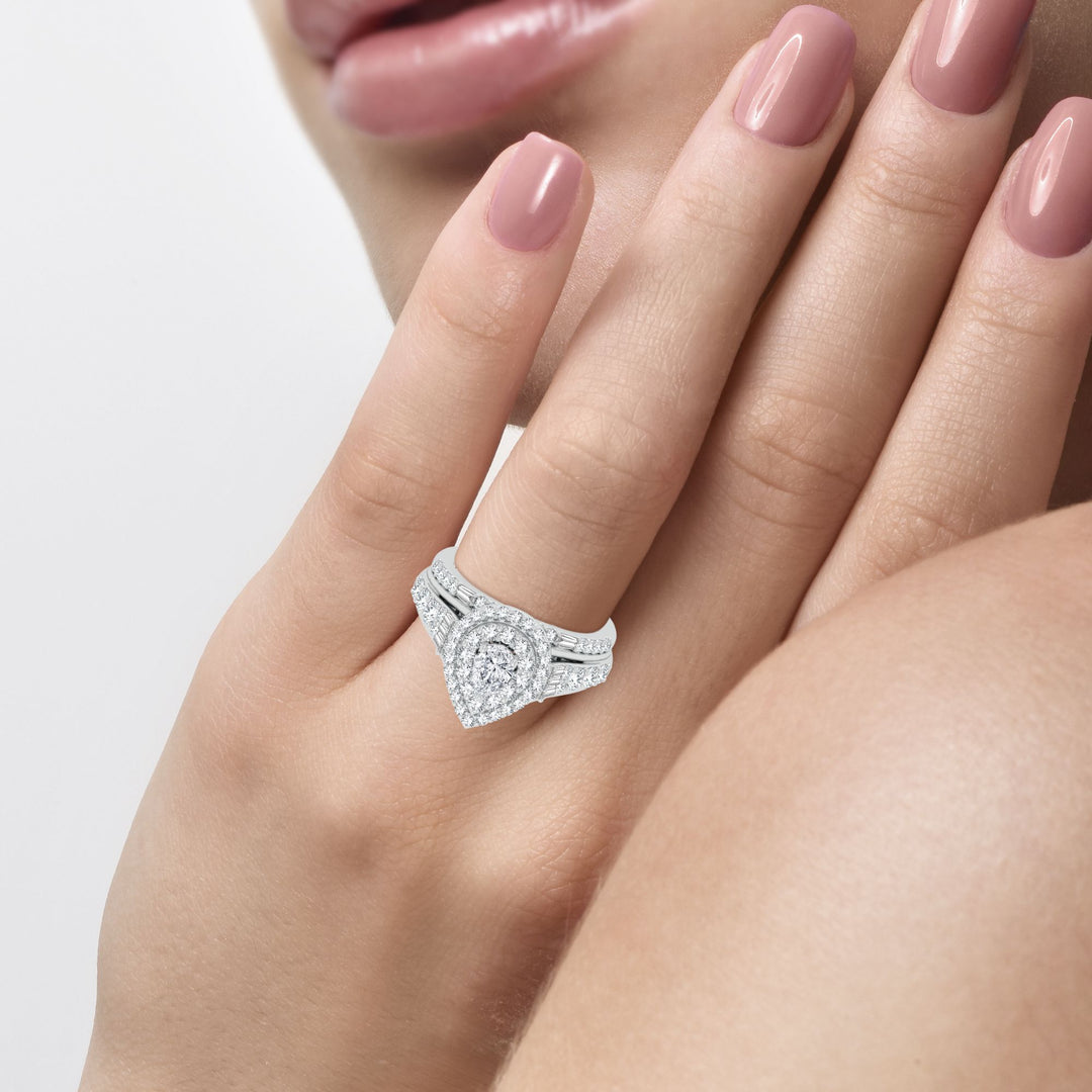 Brilliant 14k White Gold 2CT Lab Diamond Engagement Ring