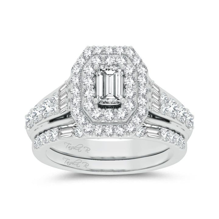 Brilliant 14k White Gold 2CT Lab Diamond Engagement Ring