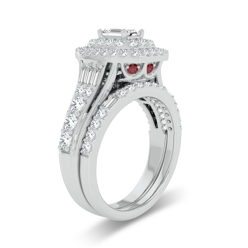 Brilliant 14k White Gold 2CT Lab Diamond Engagement Ring