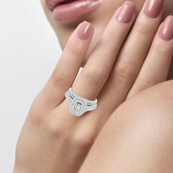 Brilliant 14k White Gold 2CT Lab Diamond Engagement Ring