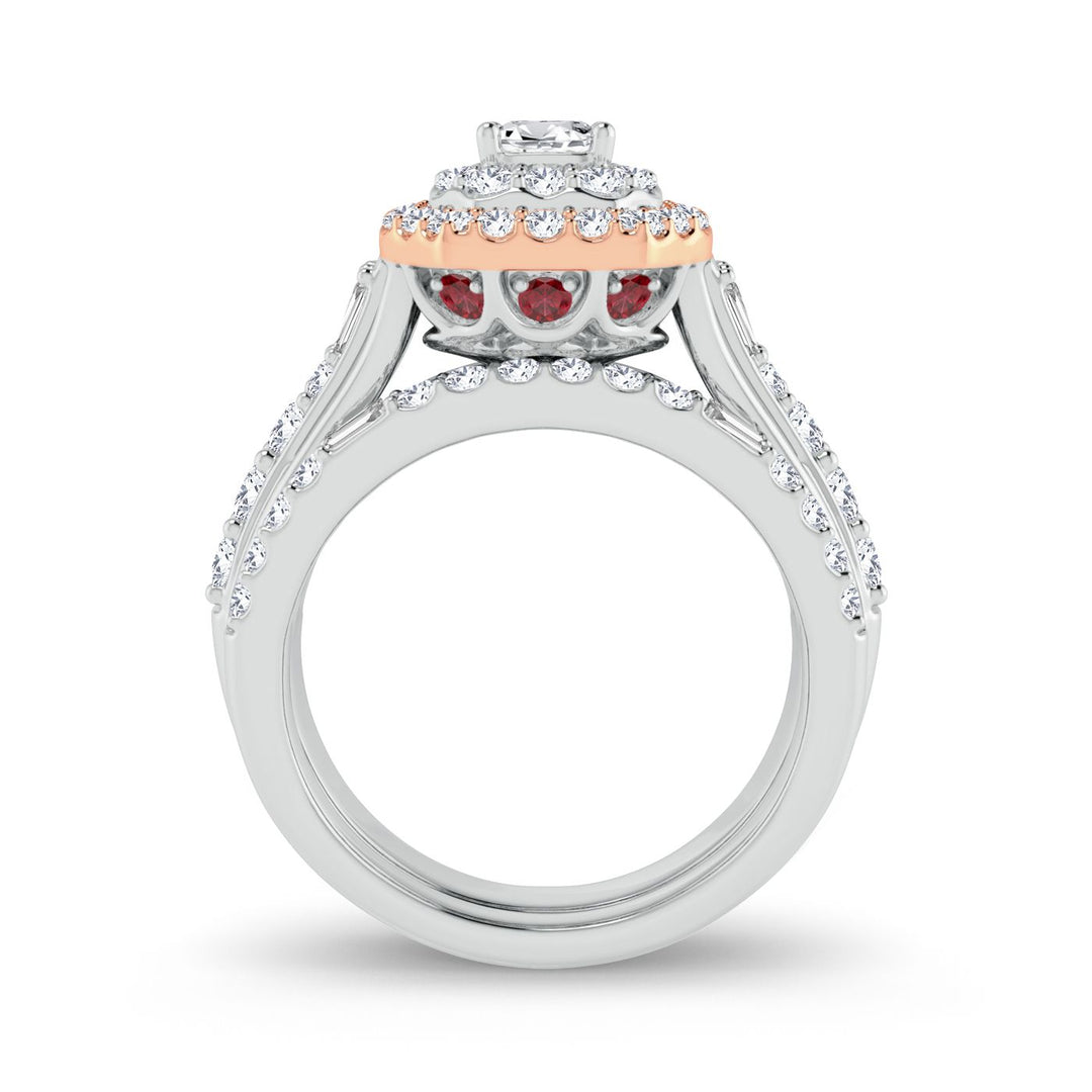 Romantic 14k Rose Gold 2CT Lab Diamond Engagement Ring