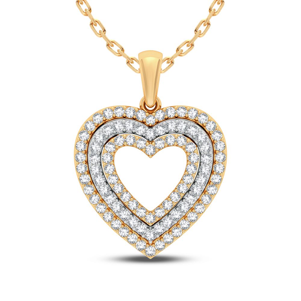Chic 10k Yellow Gold 0.50CT Lab Diamond Womens Pendant