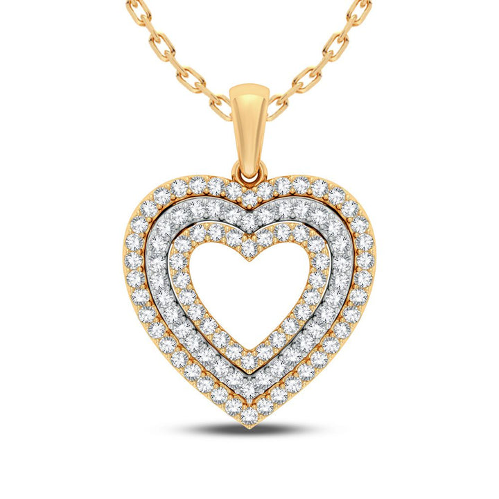 Chic 10k Yellow Gold 0.50CT Lab Diamond Womens Pendant