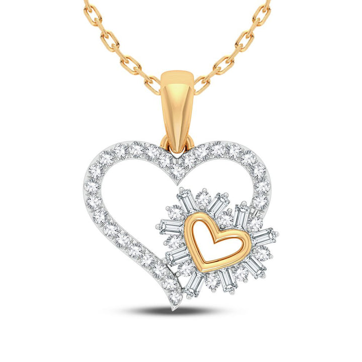 Chic 10k Yellow Gold 0.25CT Lab Diamond Womens Pendant
