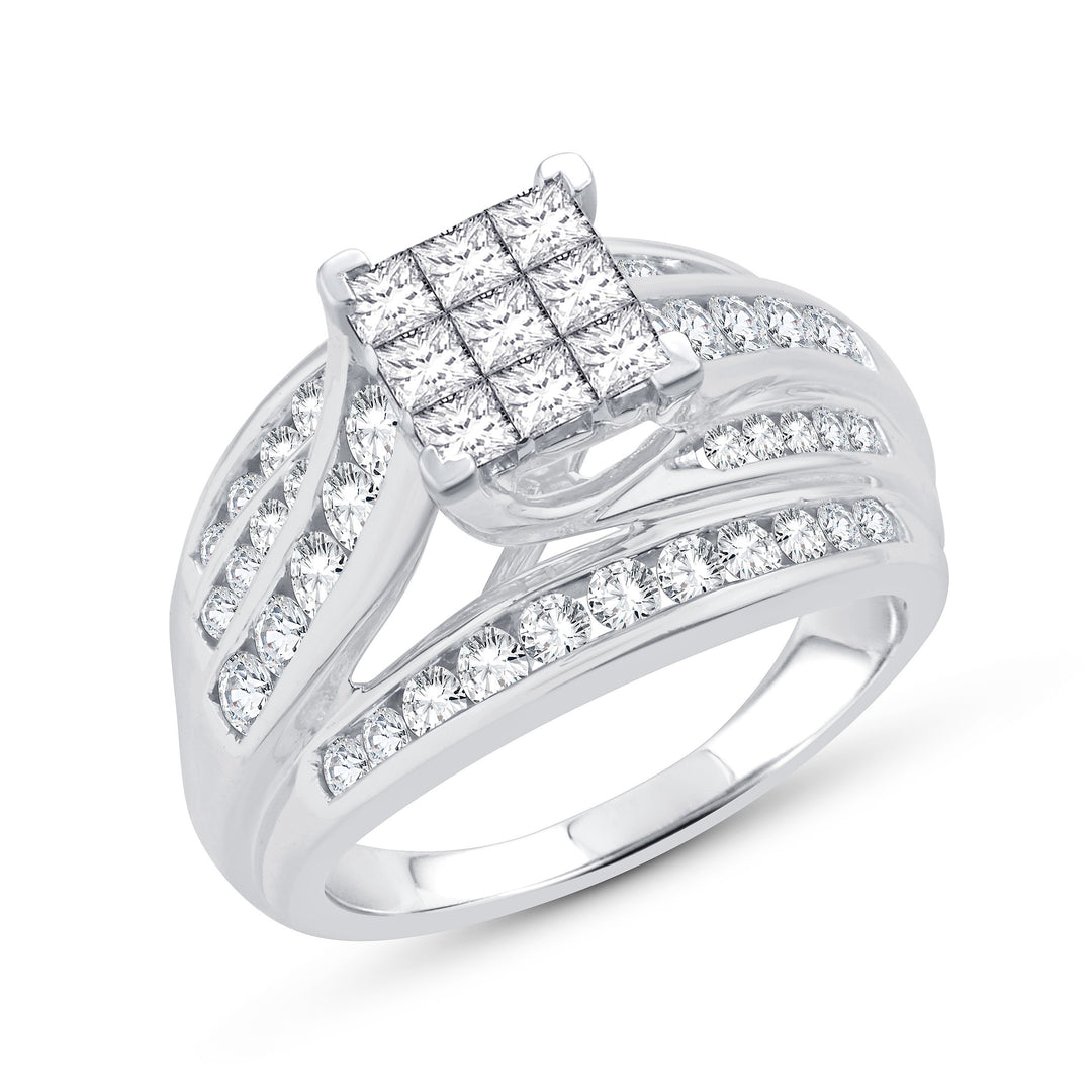 10k White Gold 1.50ct Lab Diamond Womens Engagement Ring