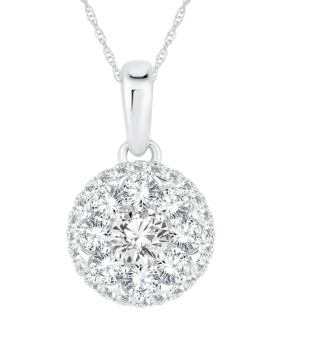 Chic 14k White Gold 0.50ct Lab Diamond Pendant for Her