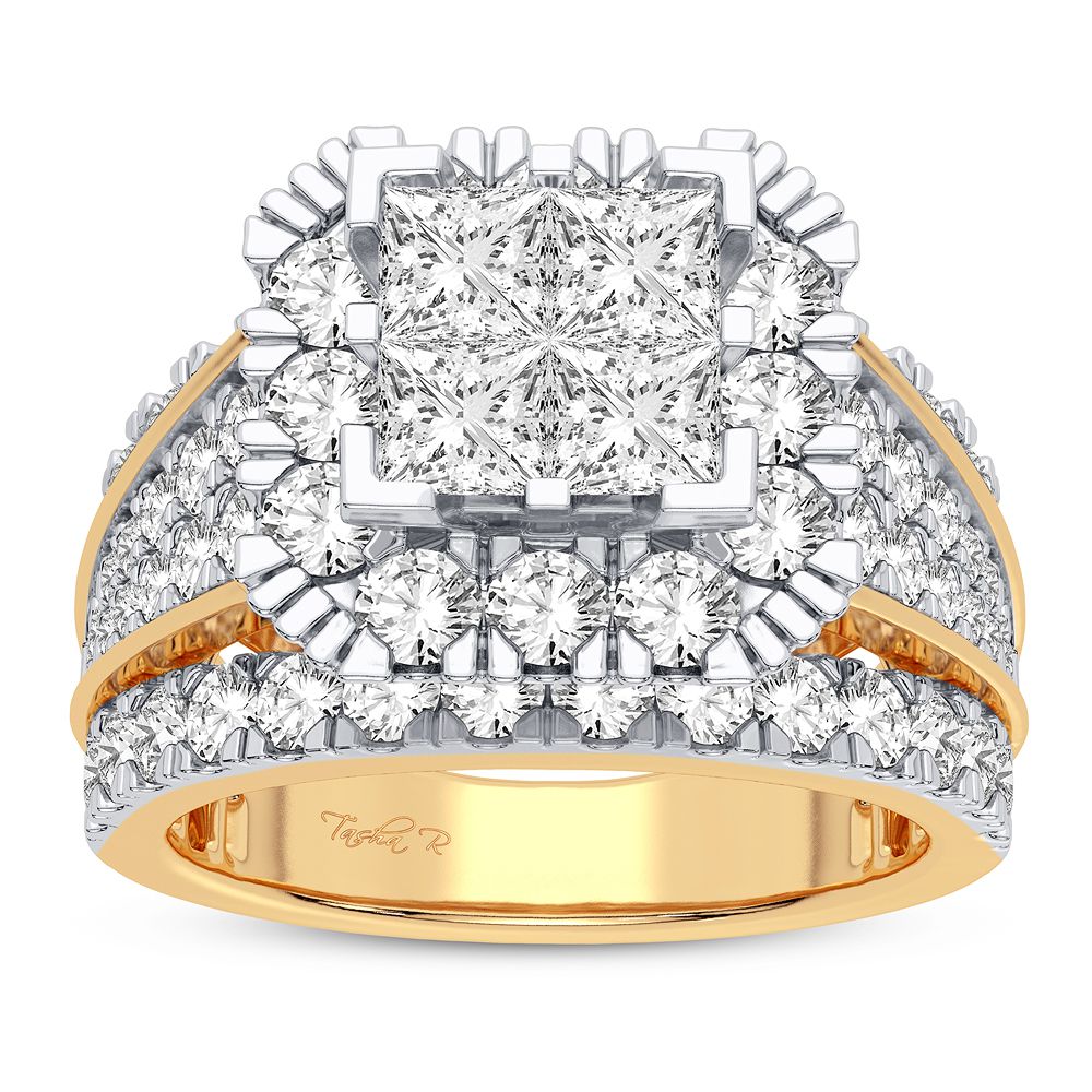 Brilliant 14K Yellow Gold Lab Diamond Engagement Ring (3CT)
