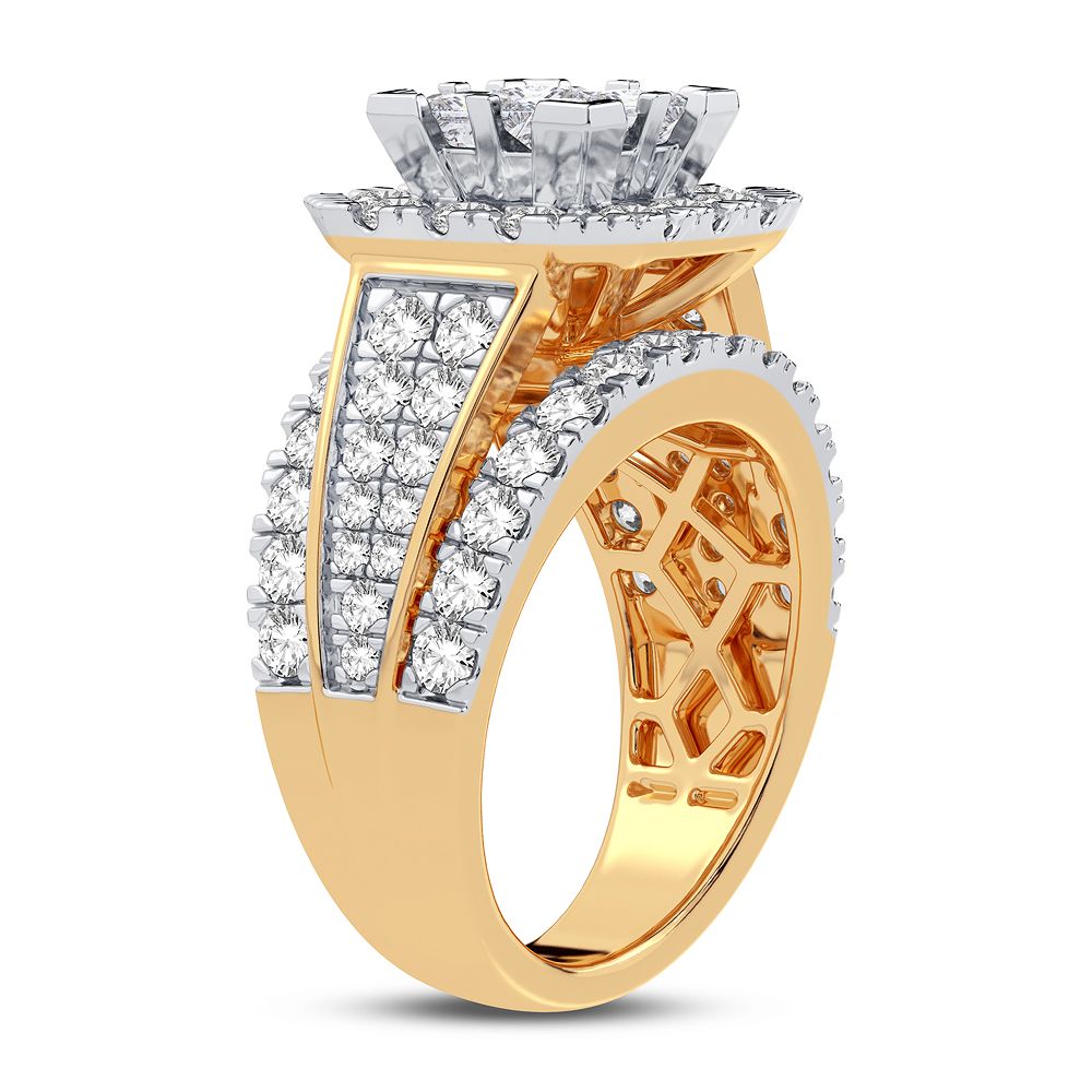 Brilliant 14K Yellow Gold Lab Diamond Engagement Ring (3CT)