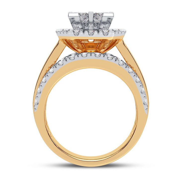 Brilliant 14K Yellow Gold Lab Diamond Engagement Ring (3CT)