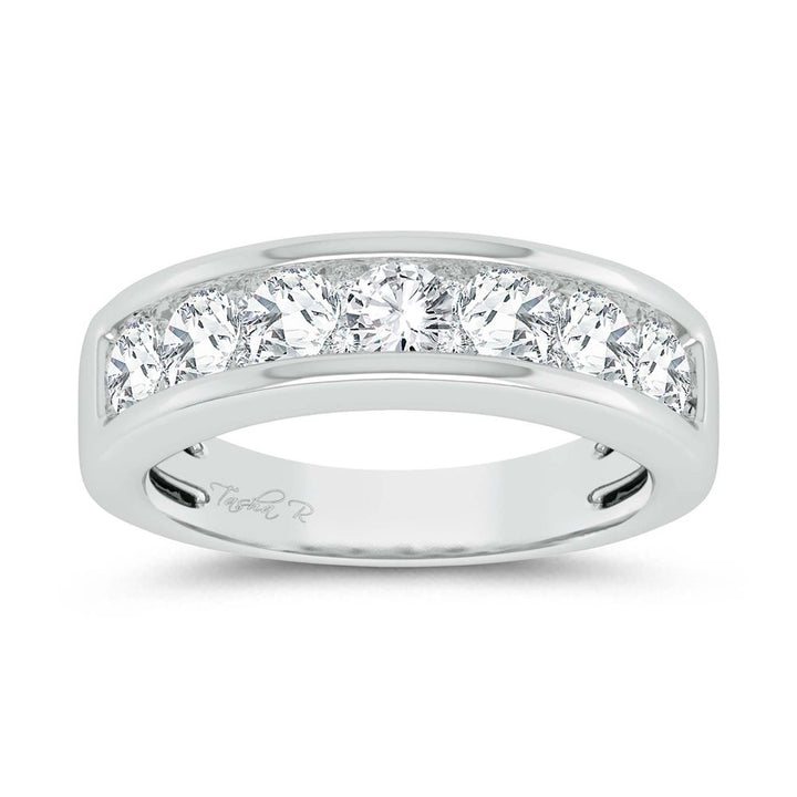 Brilliant 14k White Gold Lab Diamond Womens Wedding Band