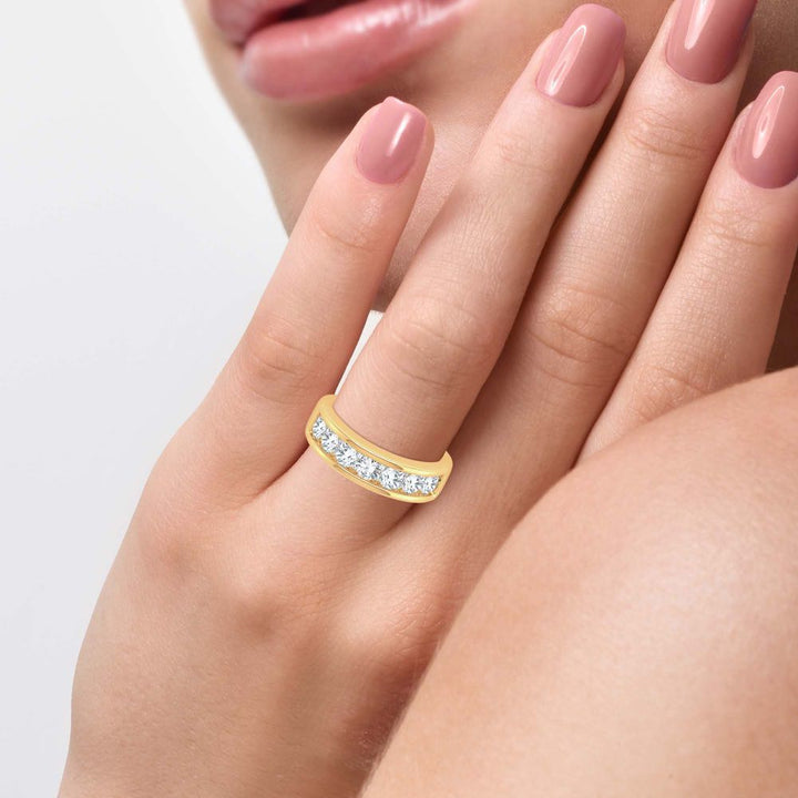 14k Yellow Gold 1ct Lab Diamond Womens Wedding Band