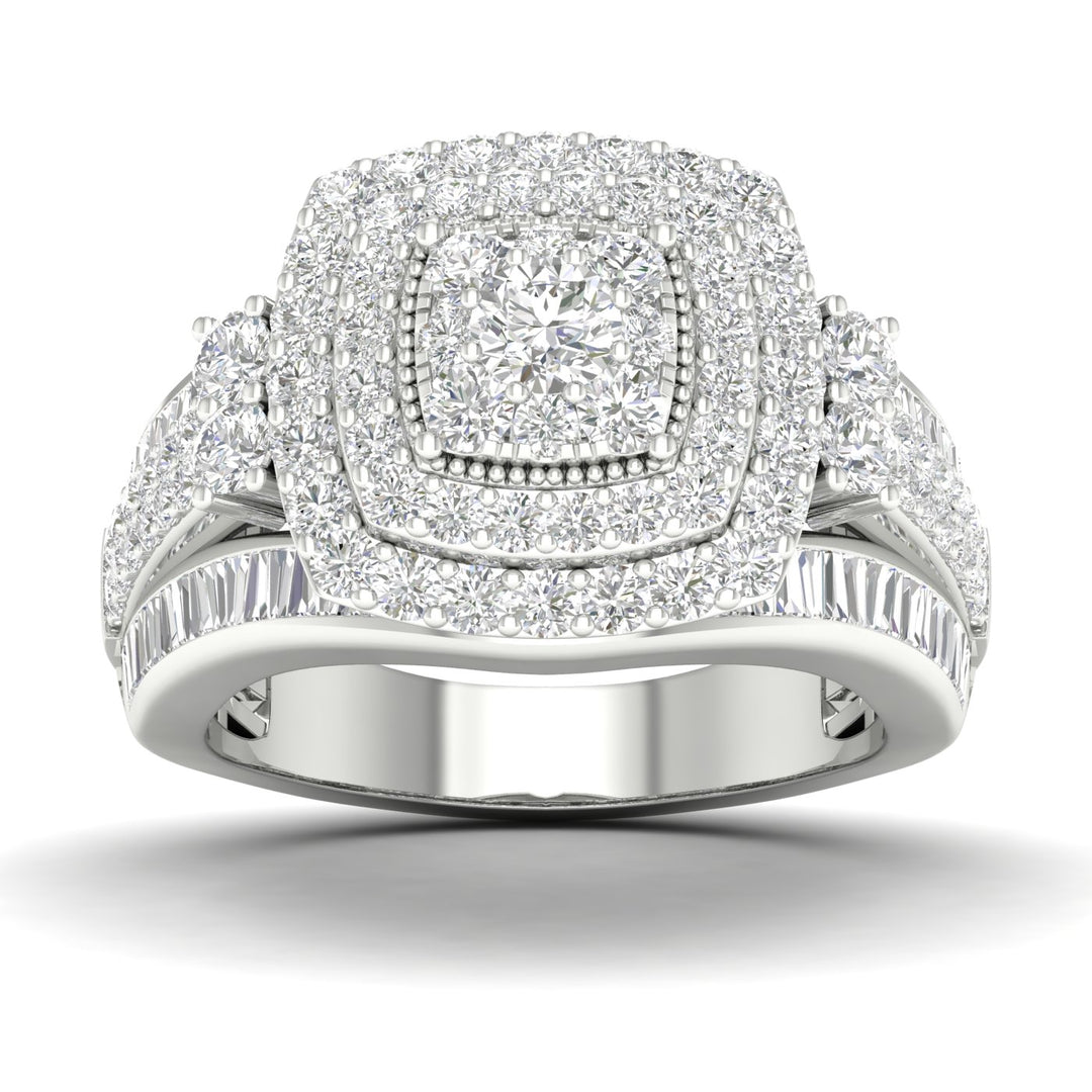 Luminous 14k White Gold 2ct Lab Diamond Bridal Ring