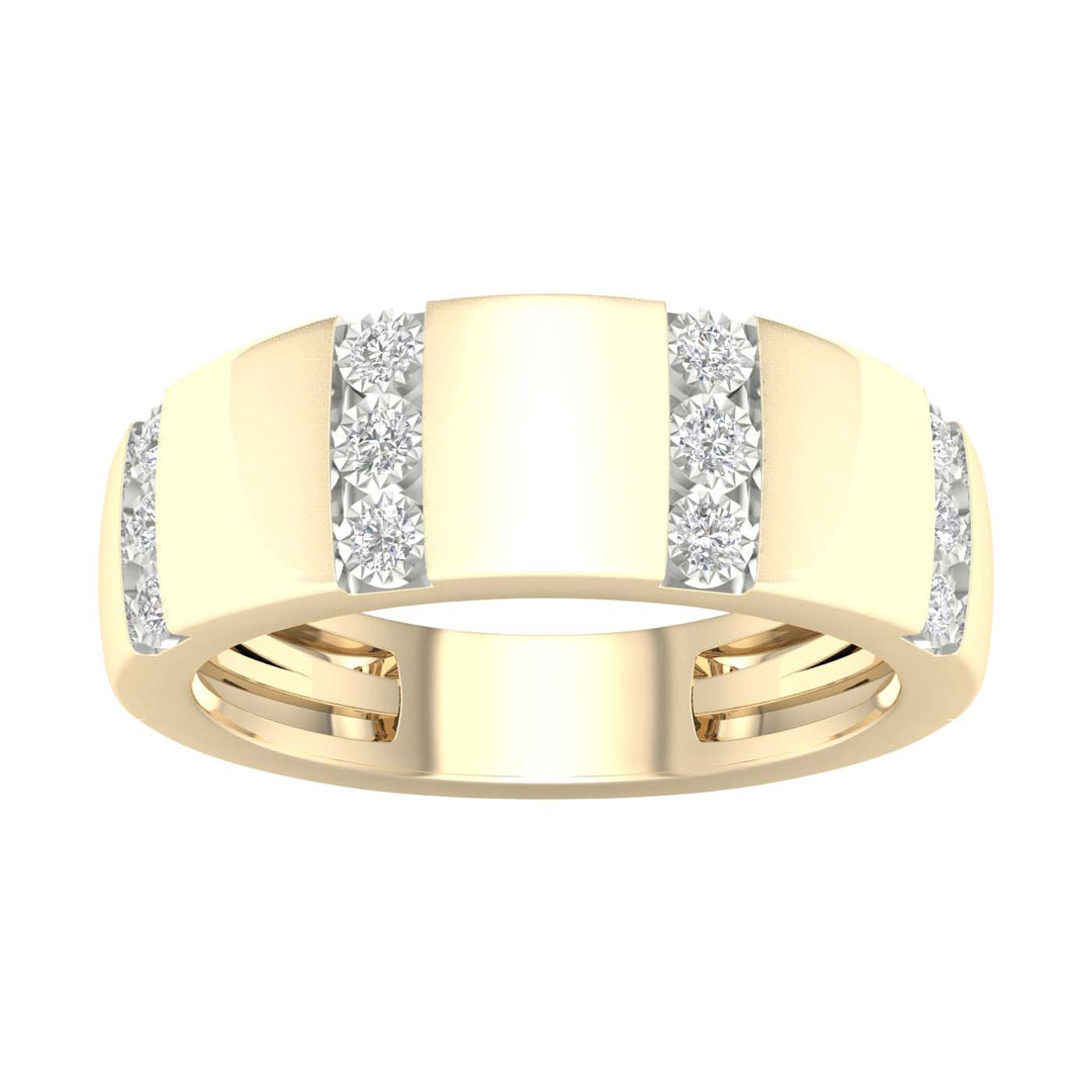 10K Yellow Gold Lab Diamond Mens Wedding Band Ring