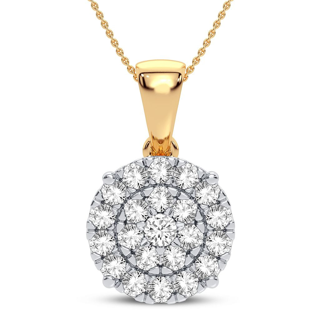 Luminous Lab Diamond Pendant in 14k Yellow Gold
