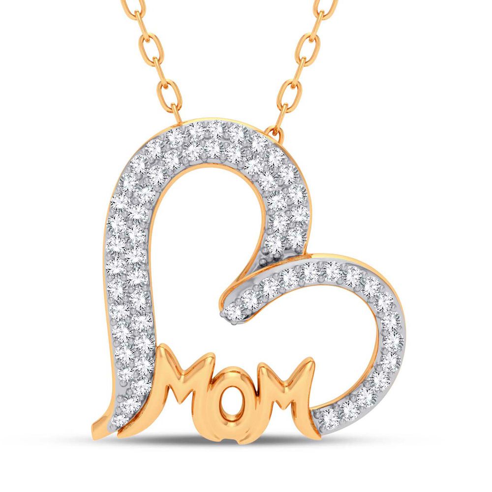 10k Yellow Gold Lab Diamond Womens Pendant Necklace Charm