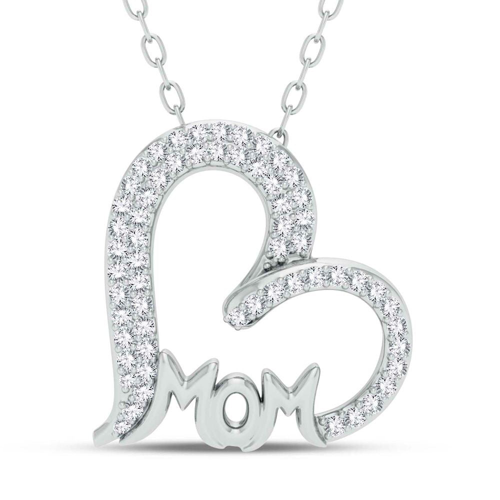 Chic 10k White Gold Lab Diamond Pendant for Women
