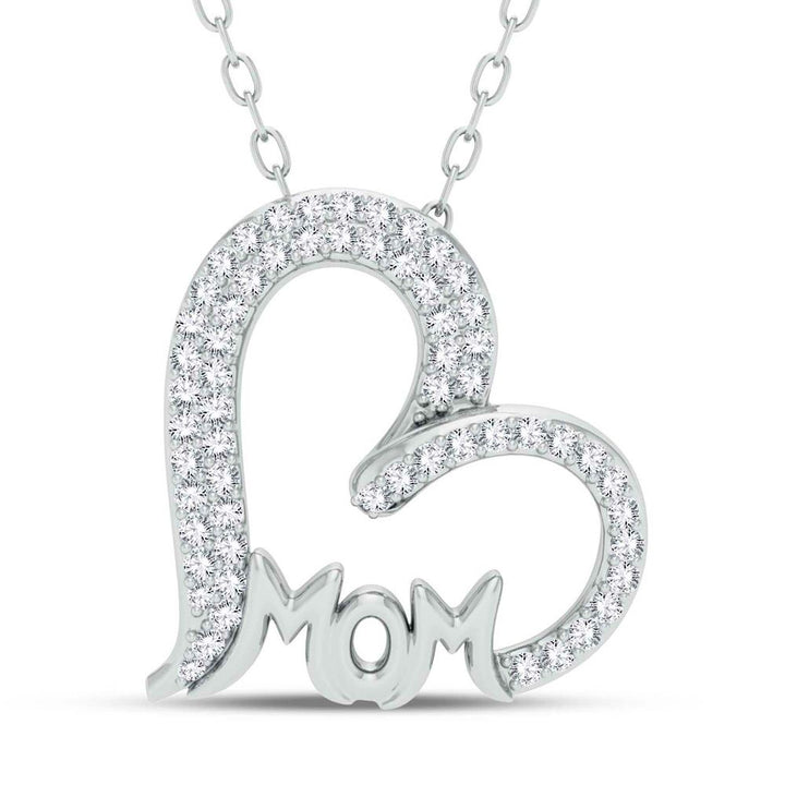 Chic 10k White Gold Lab Diamond Pendant for Women
