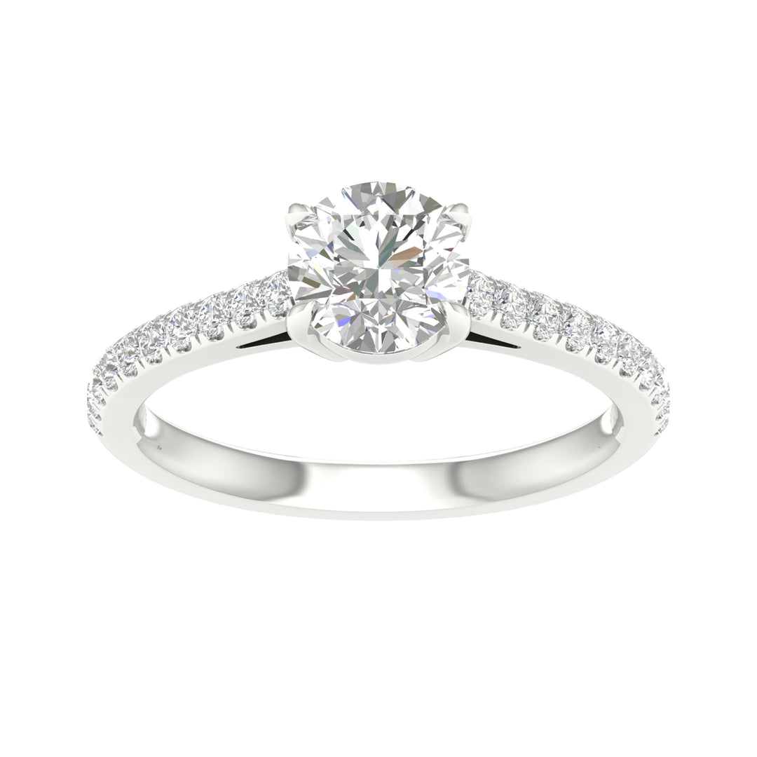Certified 14K White Gold 2CT Lab Diamond Bridal Ring