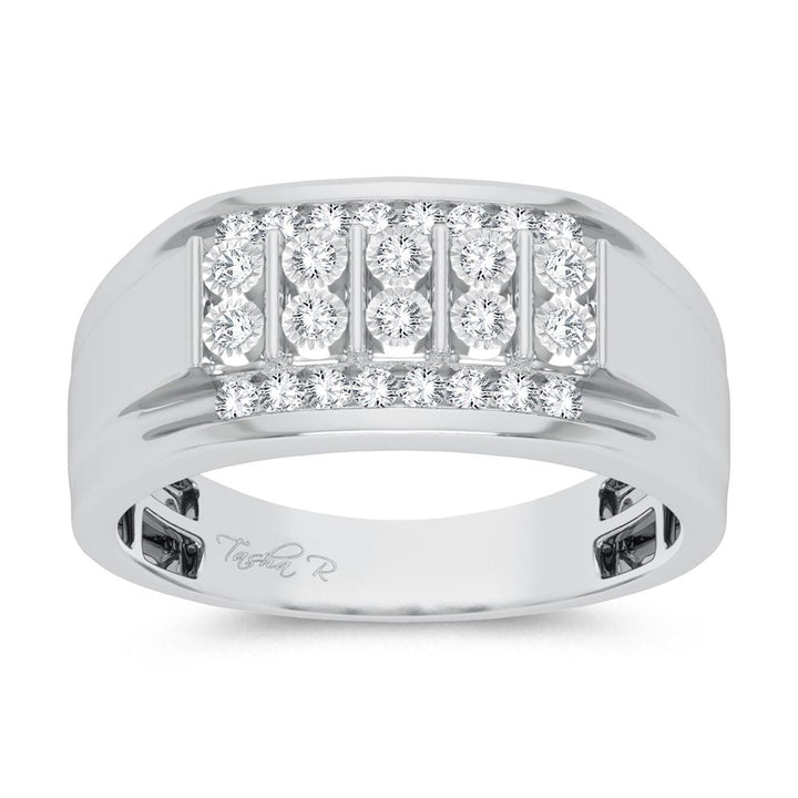 Modern 10K White Gold 0.25ct Lab Diamond Mens Ring