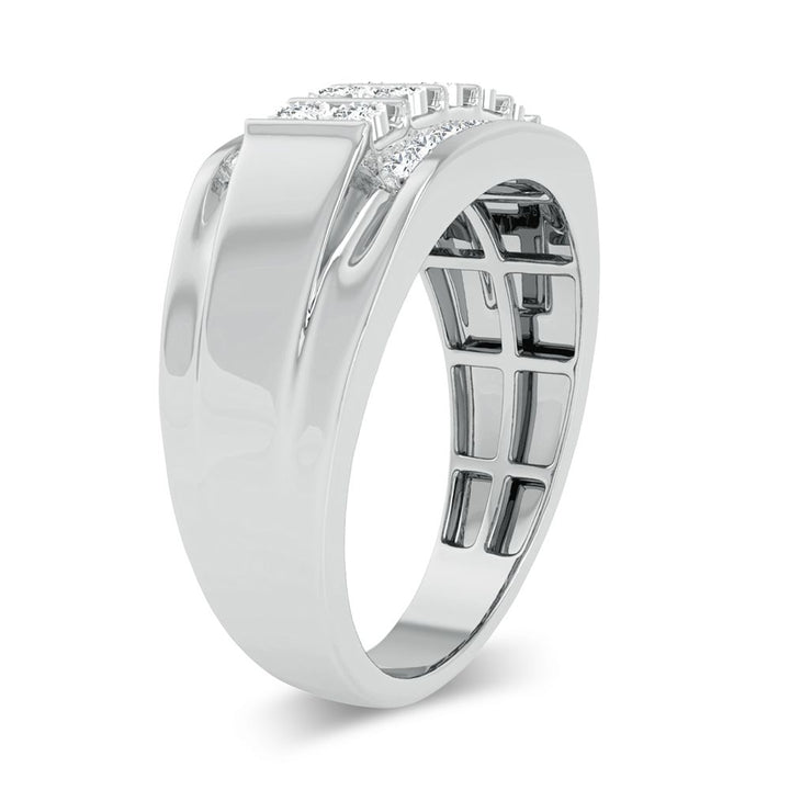 Modern 10K White Gold 0.25ct Lab Diamond Mens Ring