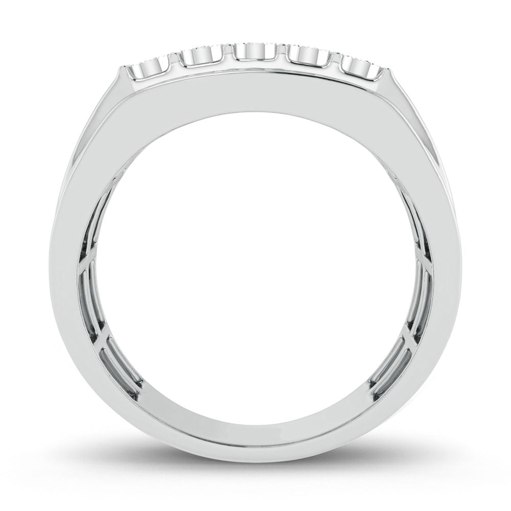 Modern 10K White Gold 0.25ct Lab Diamond Mens Ring