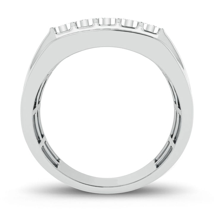 Modern 10K White Gold 0.25ct Lab Diamond Mens Ring