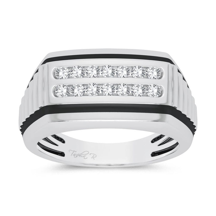 Modern 10K White Gold 0.25ct Lab Diamond Mens Ring