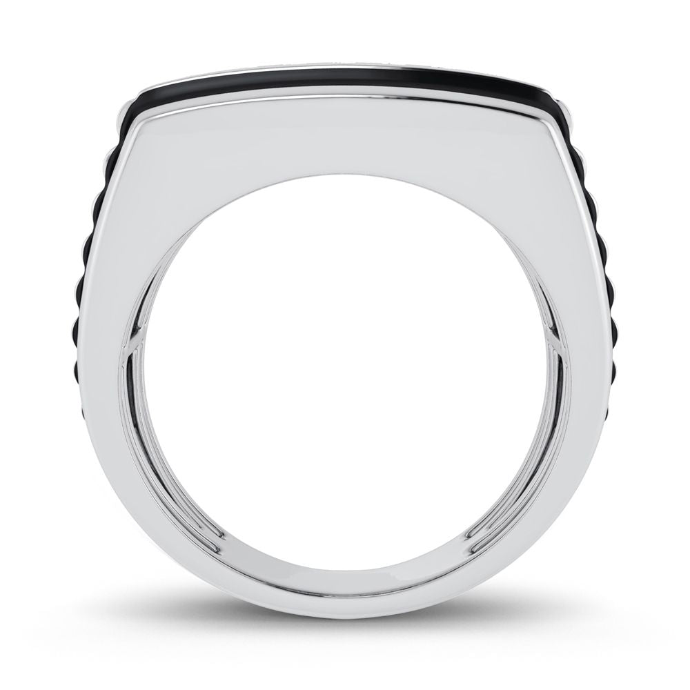 Modern 10K White Gold 0.25ct Lab Diamond Mens Ring