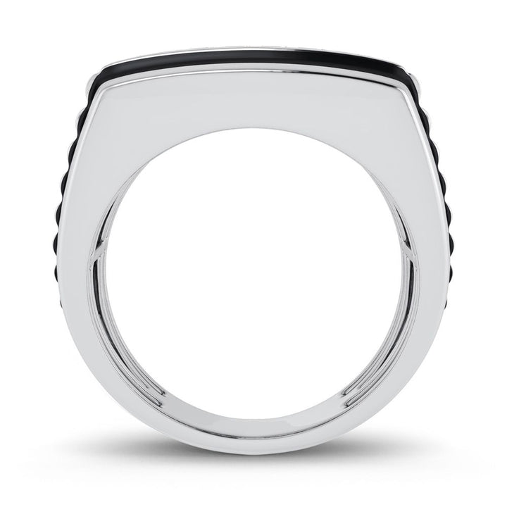 Modern 10K White Gold 0.25ct Lab Diamond Mens Ring