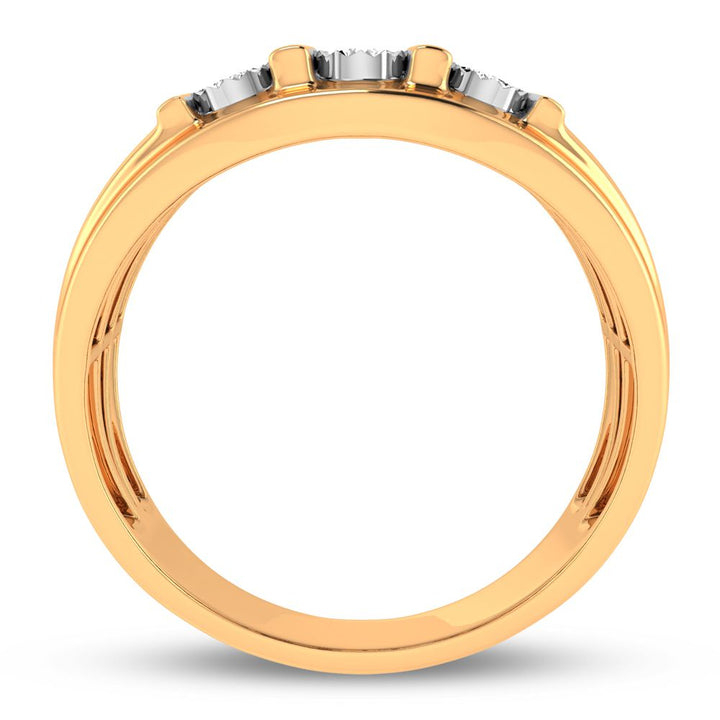 Bold 10K Gold 0.20ct Lab Diamond Mens Wedding Band