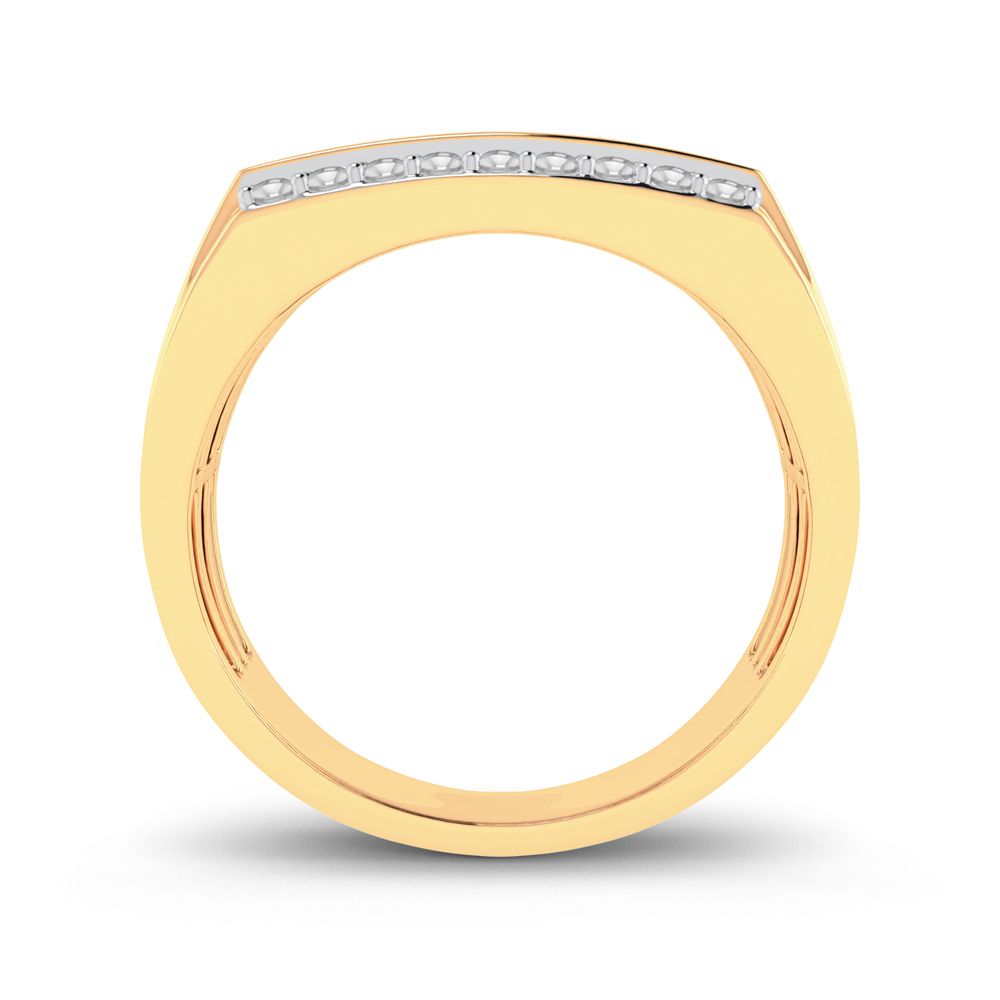 10K Yellow Gold Mens Lab Diamond Masculine Band Ring