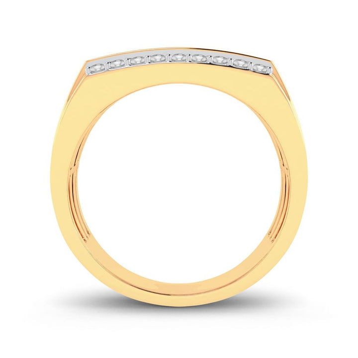 10K Yellow Gold Mens Lab Diamond Masculine Band Ring
