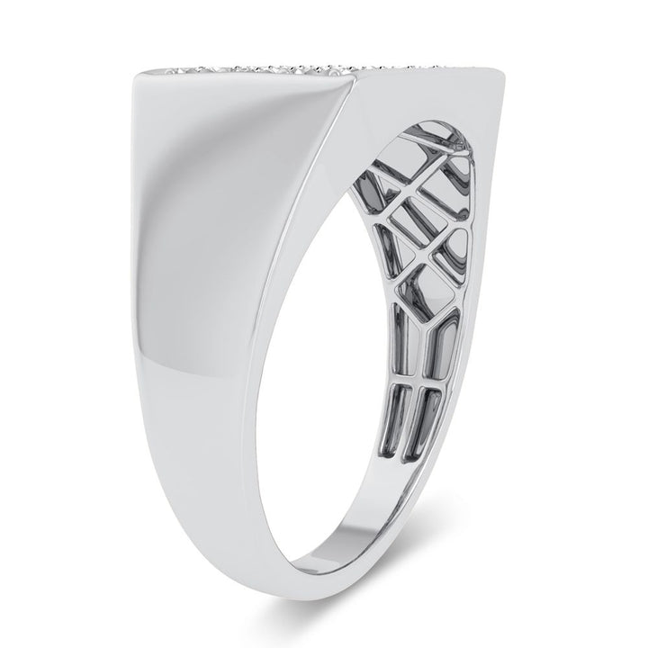 Modern 10K White Gold 0.20ct Lab Diamond Mens Ring