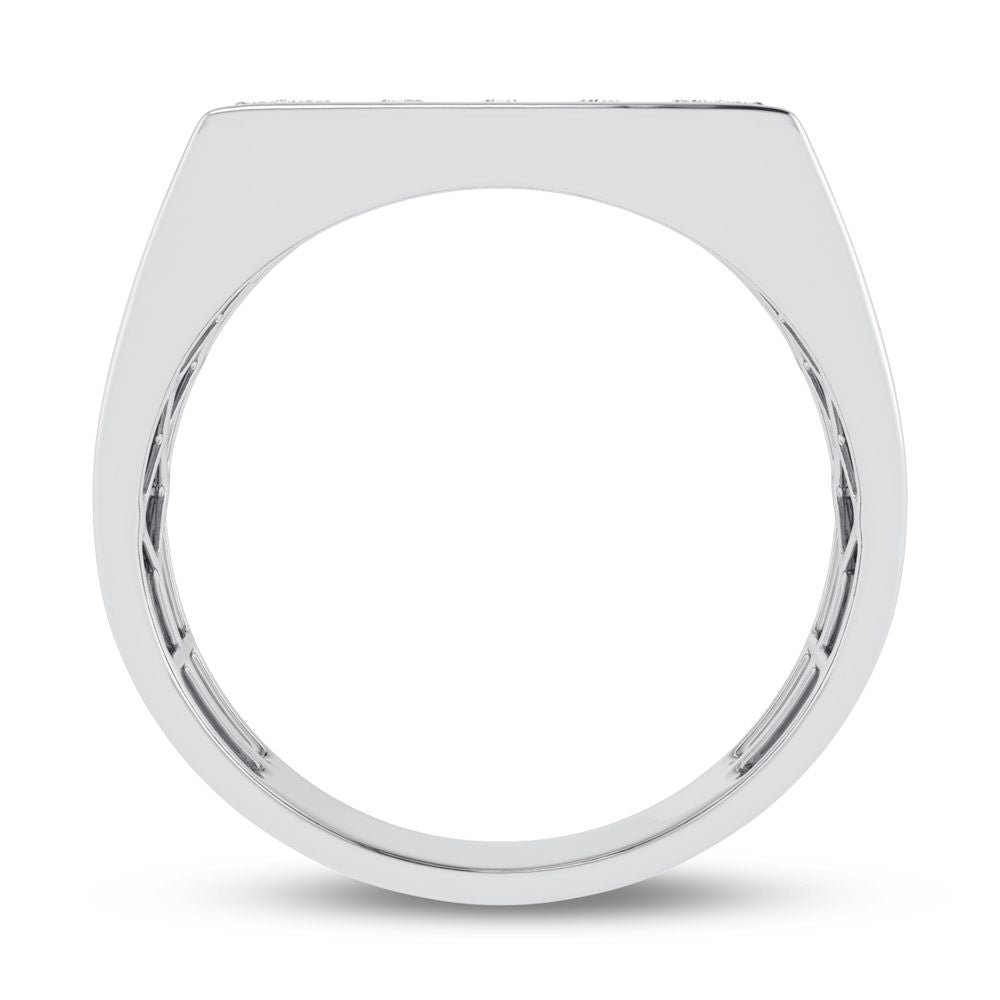 Modern 10K White Gold 0.20ct Lab Diamond Mens Ring