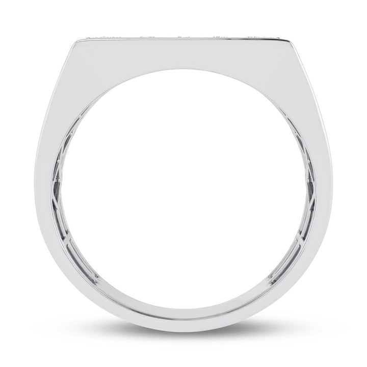 Modern 10K White Gold 0.20ct Lab Diamond Mens Ring